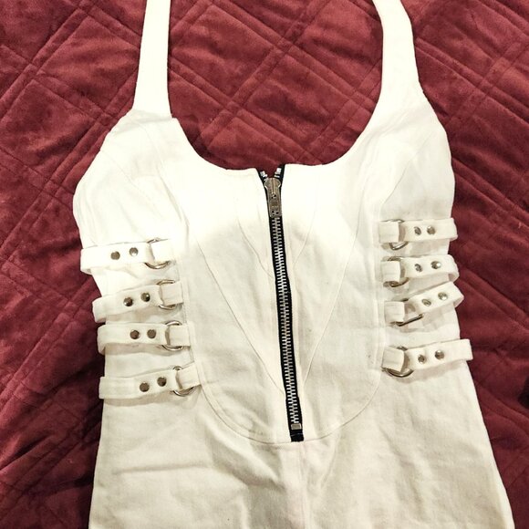 RARE Vintage Lip Service Institutionalized Bondage Canvas Dress - - Picture 2 of 10